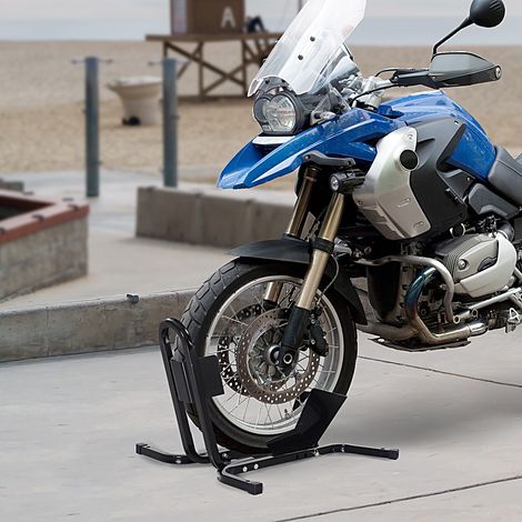 Noires - Support avant de moto, support de roue avant réglable à 3 niveaux en métal robuste, conçu pour roues ∅43, 48, 53 cm (1/4)