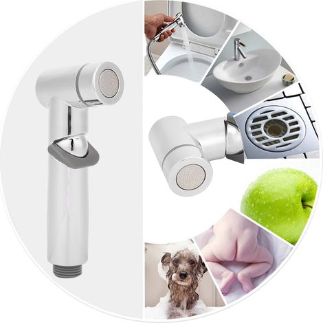 Douchette de bidet moderne et simple en acier inoxydable ABS plaqué, filetage G1/2, pour salle de bain (1/5)
