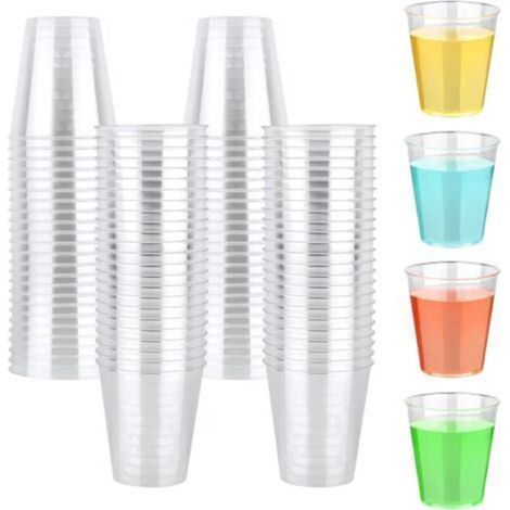 Lot de 100 Gobelet Plastique Reutilisable, 5 cl/50ml Verre Plastique Reutilisable, Transparent Verre en Plastique Verre a Shot, pour Cocktails Jus de Fruits Mariage Fêtes (1/5)