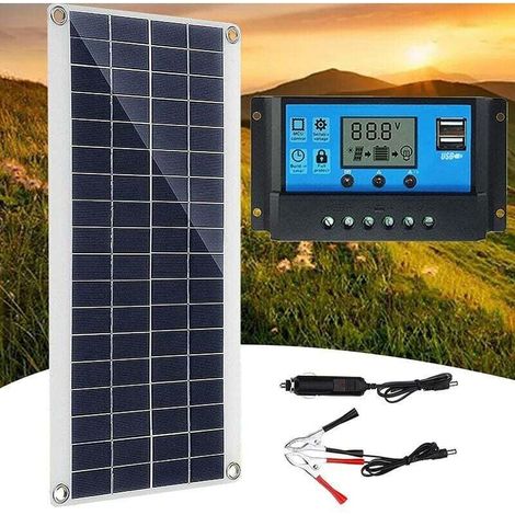 300W 12V Solar Panel, Solar Panel Kit, 60A Solar Charge Controller Charger Kit for RV, Yacht, Outdoor, Garden, Lighting MUMU (1/4)