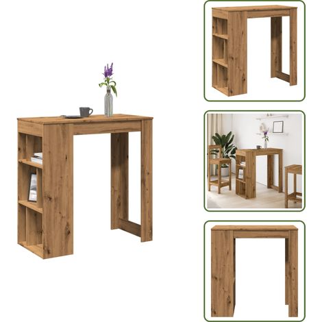 Stauraum - vidaXL Bartisch mit Regal Artisan-Eiche 102x50x103,5 cm Holzwerkstoff - Wohnzimmer (1/5)