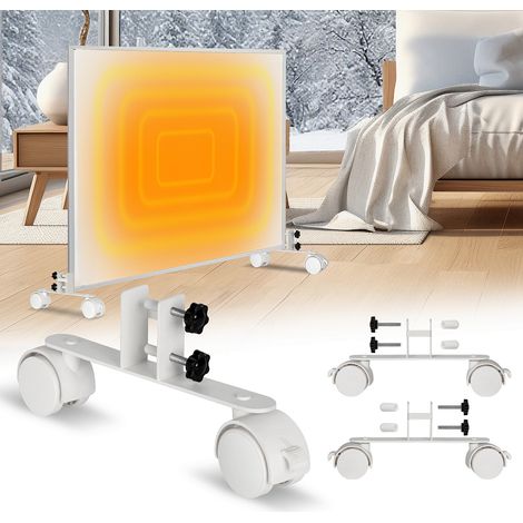 TolleTour Piedini di supporto per radiatori, kit di piedini di montaggio a pavimento per radiatori, 8 supporti metallici con rotelle per radiatori (1/5)