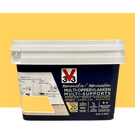 Peinture V33 Rénovation Multi-Supports Jaune tournesol 0,5 L (1/3)