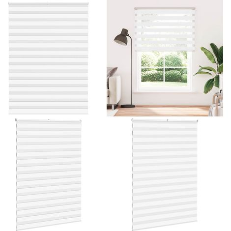 vidaXL Zebrarollo Weiß 155x200 cm Stoffbreite 150,9 cm Polyester (1/5)