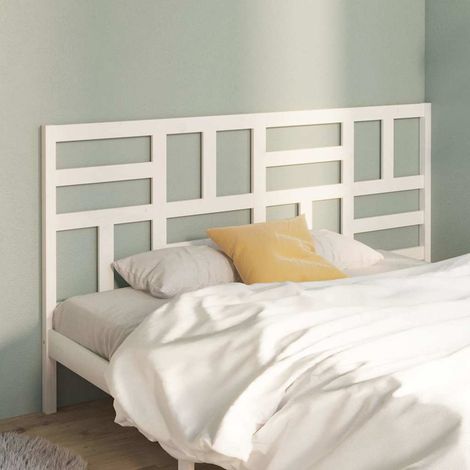vidaXL Cabecero de cama madera maciza de pino blanco 206x4x104 cm (1/5)
