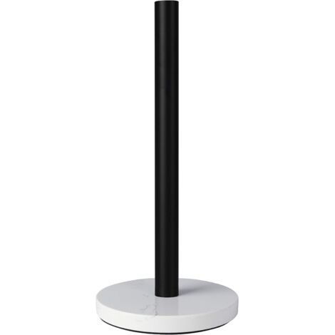 Porte-essuie-tout sur pied avec base en marbre pour cuisine et salle de bain(Noir mat, base blanche) (1/5)