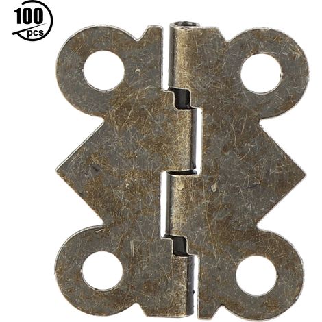 100 charnières rétro pour boîtes à bijoux, serrures métalliques décoratives en bronze à 90 degrés