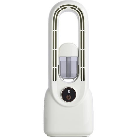 Ventilador sin aspas, aire acondicionado portátil, silencioso, humidificador, 6 velocidades, función de niebla, iluminación de colores, para el hogar y la oficina, color blanco. (1/5)