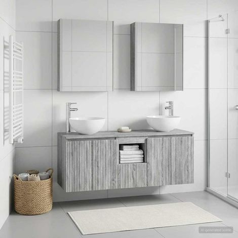 vidaXL Juego de Muebles de Baño 5 uds. Sonoma gris (1/5)