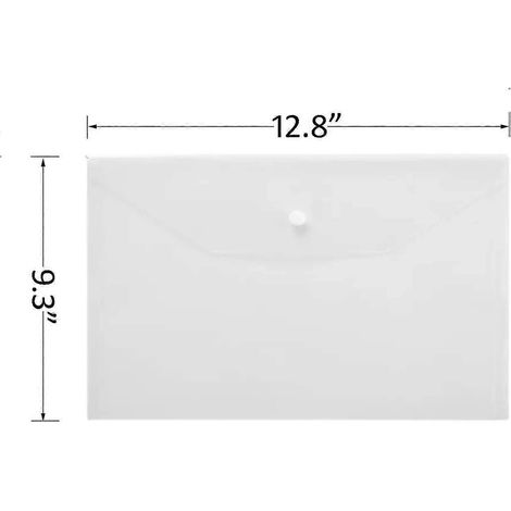 Lot de 10 enveloppes transparentes de qualité supérieure pour documents au format A4, avec fermeture à pression.