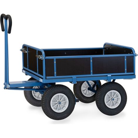 fetra Chariot à plateaux 6454P bleu poudré surface de chargement 60 × 60 mm