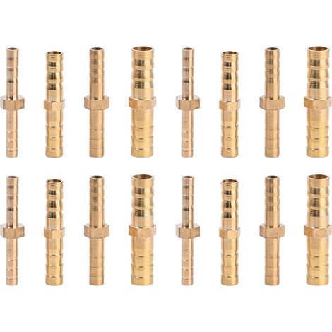 16 PièCes Raccord De Tuyau In Brass Raccord Durite Essence Laiton Durite Essence Pour L'Air, L'Eau, L'Huile 4/5/6/8mm (1/5)