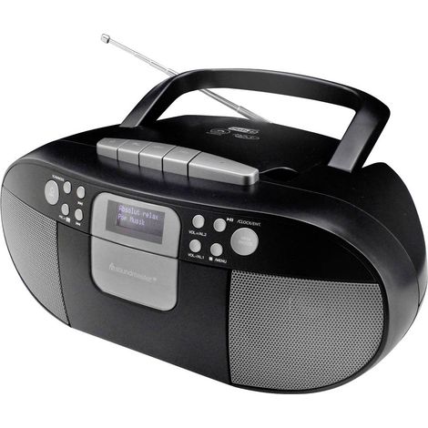 soundmaster SCD7800SW Radiocassette DAB+, FM AUX, CD, Cassette, USB fonction réveil noir W818112 (1/4)