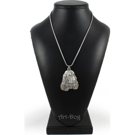 Collana con ciondolo a forma di cane, Cocker Spaniel inglese I, su catena d'argento, gioiello unico di Art-Dog (1/5)