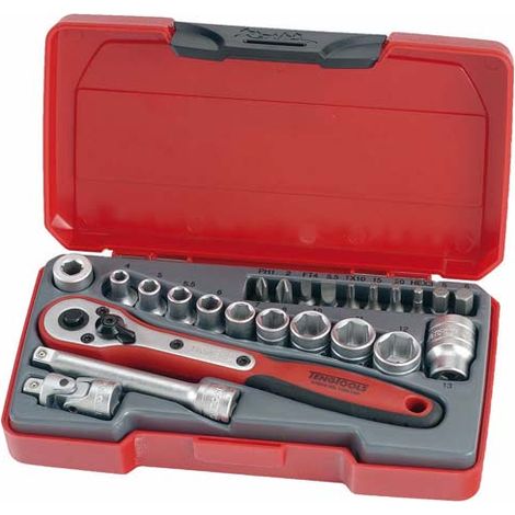 Juego de llaves de vaso, 1/4, T1424, 24 piezas  TENGTOOLS 167920107