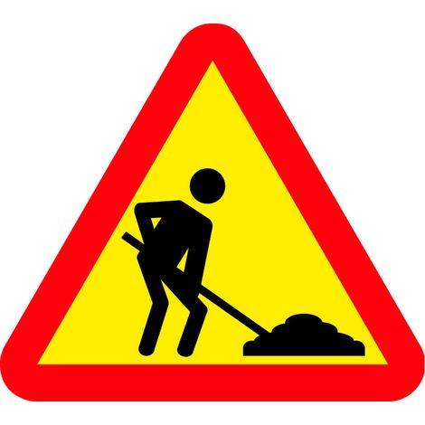 Straßensignalisation Gefahr Baustelle, PVC, 50 x 50 cm