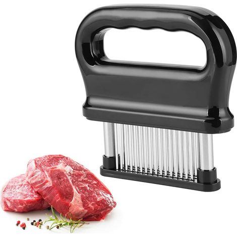Attendrisseur de viande 48 lames en acier inoxydable ultra tranchantes pour attendrir le steak, le bœuf avec brosse, les accessoires (1/5)