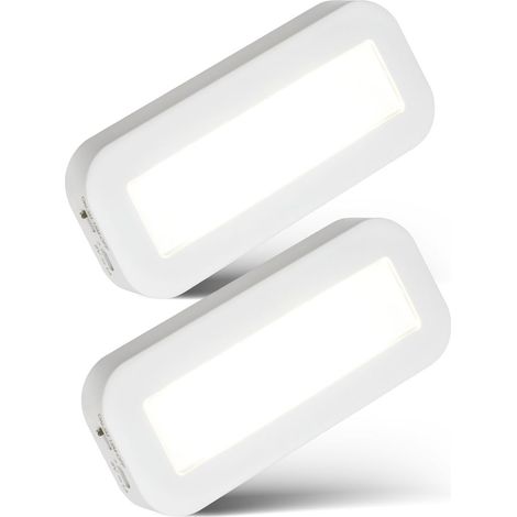 Briloner Unterbauleuchten 2er Set Kabellos 15x6,5cm Rechteckig 1,3W 100lm 4000K Neutralweiß Selbstklebend Weiß - LED Leiste Küche Keller Treppenhaus