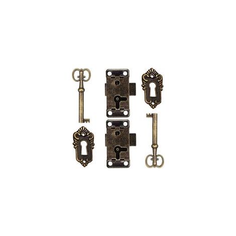 Pcs Cabinet Door Lock Antique Lock Furniture Latches for Decorative Cupboards Lock with Key Keyhole for Wooden Box Antique Jewelry Makeup Suitcase Furniture Drawer (1/5)