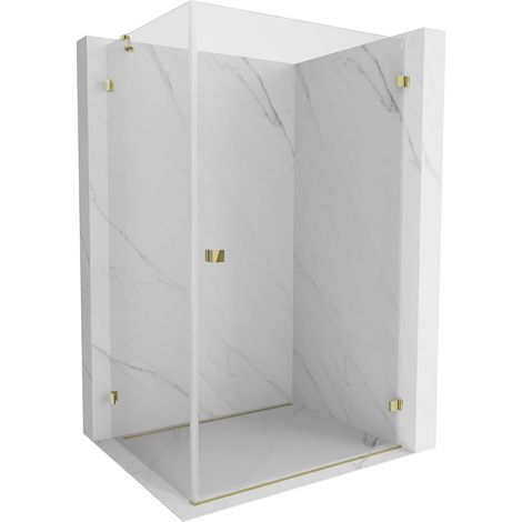 Mexen Lunar-B cabina de ducha abatible derecha 85 x 80 cm, transparente, dorada - 832-085-080-50-00-P (1/5)
