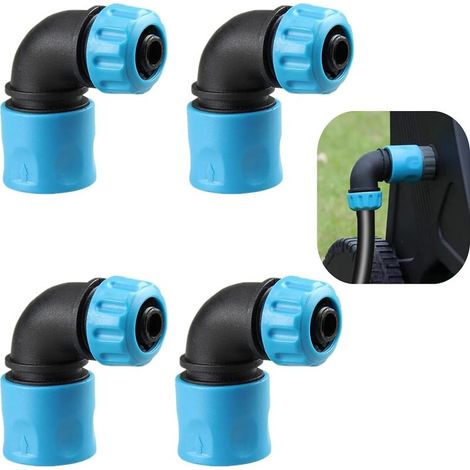 Set mit 4 Schnellwinkeladaptern für Gartenschläuche, 90°-Winkeladapter, Schnellwinkelverbinder, Gartenschlauchverbinder, 1/2"-Schnellschlauchverbinder (1/5)