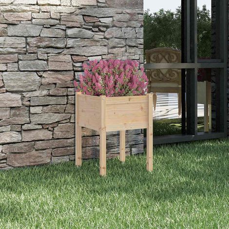 vidaXL Jardinière d'extérieur 50x50x70 cm bois de pin massif (1/5)