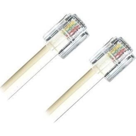 Cordon ADSL RJ11 Male vers Male Blanc 5m