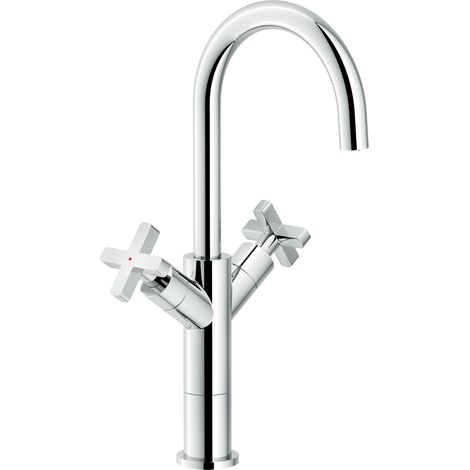 Miscelatore lavabo a bacinella con scarico 1 1/4” Nobili serie Lira LR116258/2CR  Cromato - Ottone