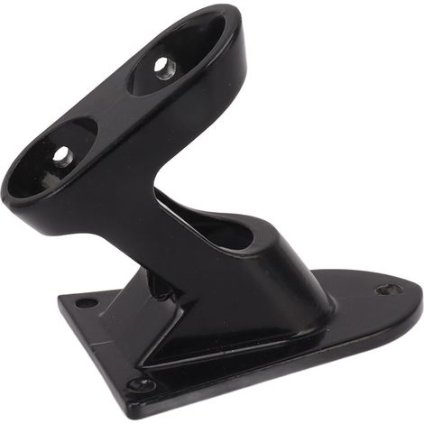 Socle de mât en alliage d'aluminium, deux trous, antirouille, épais, durable, pour usage extérieur, noir (1/5)