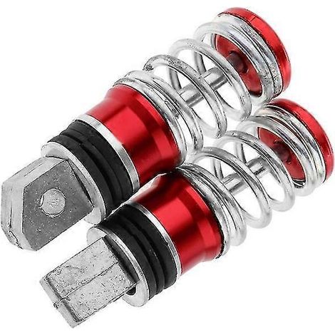 1 Paar gefederte Fußrasten für Motorräder und Roller, passend für Yamaha Sukuzi und Honda Motorpedale F19a – Rot (1/4)