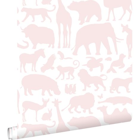 papier peint animaux rose clair - ESTAhome (1/5)