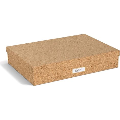 Boîte à documents A3 – Boîte de rangement avec couvercle et poignée – Plateau de bureau pour documents, croquis et documents – Boîte d'archives en carton de fibres recyclées et papier