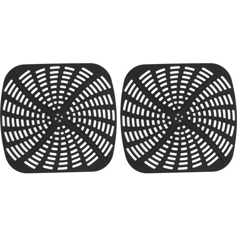 2-teilige wiederverwendbare Fritteusenmatte, kratzfestes Silikon für Ninja Foodi AG301, Schwarz (1/5)