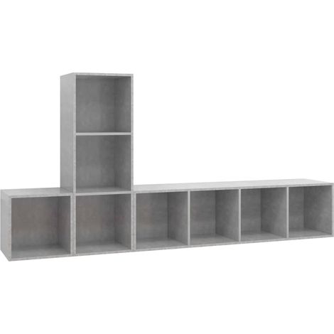 Maison Exclusive - Set Porta TV 3 pz Grigio Cemento in Truciolato