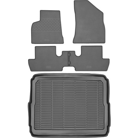 Ensemble de tapis de sol en caoutchouc pour Peugeot 3008 i Crossover (2009-2016) + tapis de coffre