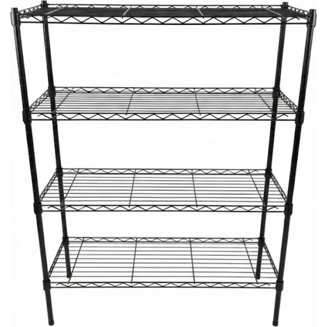 DASCK - Estantería Metálica Rejilla 4 Baldas Ajustables 60 x 35 x 115 cm - Negra (1/3)