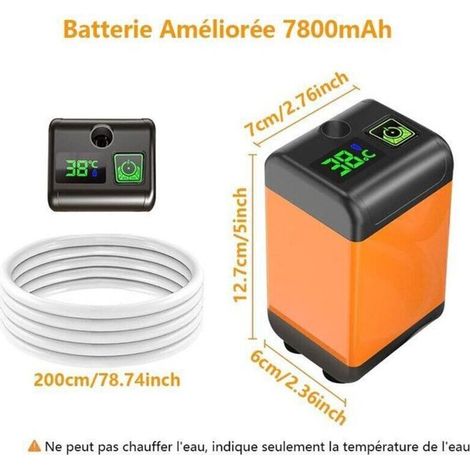 Doccia portatile da campeggio Bardusch con pompa elettrica ricaricabile da 7800 mAh e tubo flessibile, controllo intelligente della temperatura e della pressione dell'acqua. (1/3)