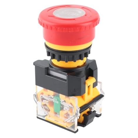 Interrupteur d'Arrêt d'Urgence LA38-11ZS Bouton Poussoir Champignon Rouge 22mm 1NO 1NC 10A 380V pour Machine Outil Panneau Commande Industriel (1/5)