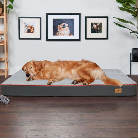 BingoPaw Tremendous Waterproof Dog Bed Kennel Thick Foam Fur Mattress Pet Sponge Cushion, Large (95 x 70 x 8 cm) (1/5)