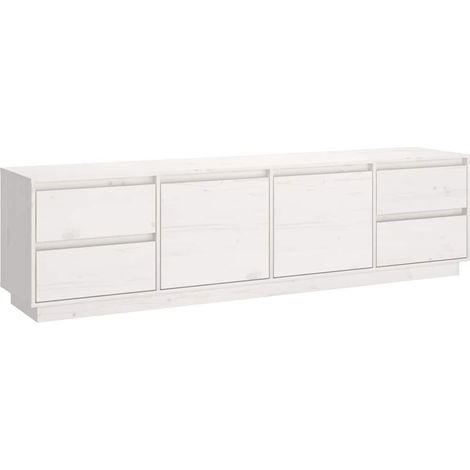 vidaXL Mueble de TV madera maciza de pino blanco 176x37x47,5 cm (1/2)
