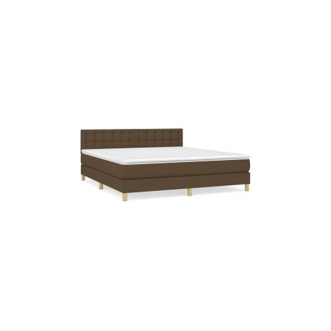 Sommier à lattes de lit avec matelas Marron foncé 160x200 (1/5)