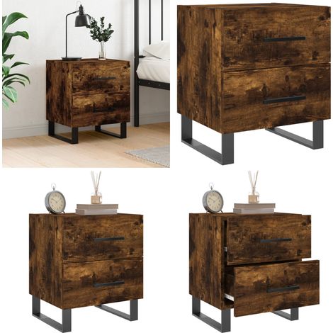 Nachttisch Räuchereiche 40x35x47,5 cm Holzwerkstoff - Nachttisch - Beistelltisch - Wohnzimmermöbel - Schlafzimmerschränke - Holzmöbel - Home & Living (1/5)