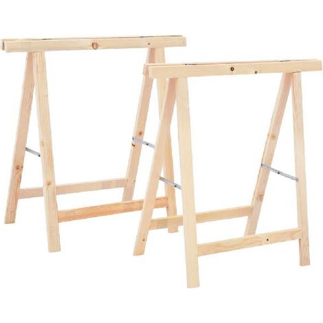 COPPIA CAVALLETTI PIEGHEVOLE CAVALLETTO IN LEGNO FAGGIO 75x75cm