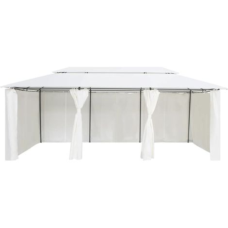 Maison Exclusive - Gazebo con Tende 600x298x270 cm Bianco 180g/m²