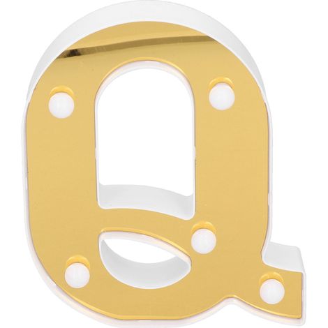 Lampe LED Lettre Q Dorée - Décoration Lumineuse pour Chambre, Mariage, Anniversaire, Fête - Blanc Chaud (1/5)