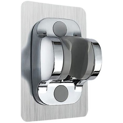 Support de Douche à Main sans Perçage.Support de Pommeau de Douche Mural avec à Angle Réglable.Imperméable.Adhésif Puissant.Universel Support de Douche pour Salle de Bains(Argent)