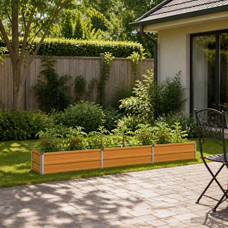 vidaXL Cama de Jardín Elevada Natural 240 x 40 x 24 cm (1/5)
