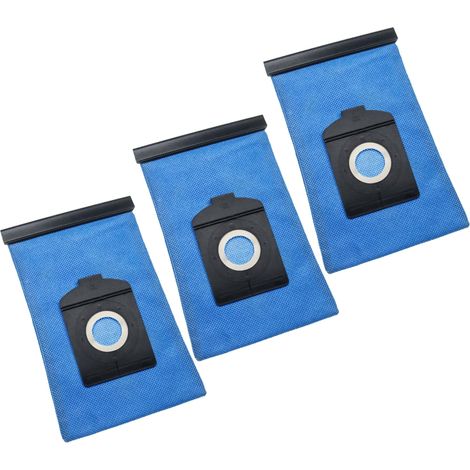 vhbw 3x Staubbeutel kompatibel mit Siemens big bag 3 l VS01E2100, big bag 3 l VS01E1550 Staubsauger - 25,3cm x 17,4cm Blau