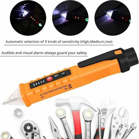FS8909 Stylo électrique à induction domestique Alarme sonore et lumineuse sans contact