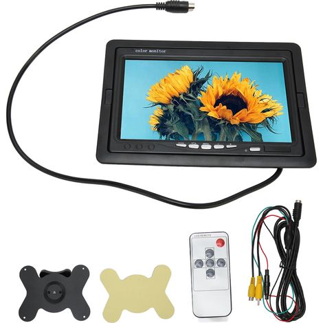 Drehbarer 7-Zoll-Farb-TFT-LCD-Bildschirm für Rückfahrkamera, 2 AV-Eingänge, Monitor für Auto-DVD und Überwachung.
